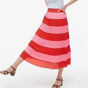 Pink and red size 0 pleated jcrew skirt